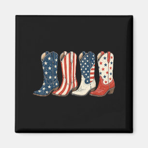 4. Juli Patriotische Cowboy-Stiefel Western Cowgir Magnet