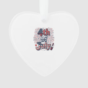4. Juli Patriotische Feuerwerk Vintage-Shirt Desi Ornament