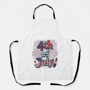 4. Juli Patriotische Feuerwerk Vintage-Shirt Desi Schürze
