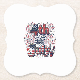 4. Juli Patriotische Feuerwerk Vintage-Shirt Desi Untersetzer