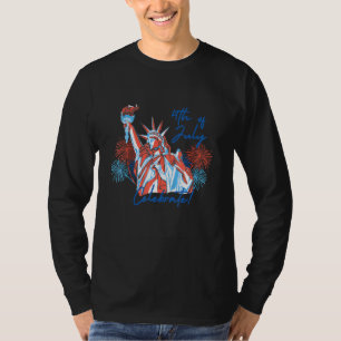4. Juli Patriotische Flagge der USA mit Libe-Statu T-Shirt