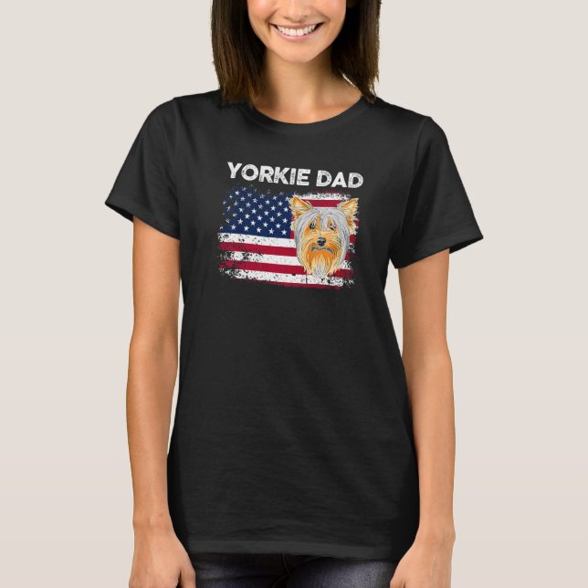 4. Juli Patriotische Hunde Mama Vater US-amerikani T-Shirt (Vorderseite)