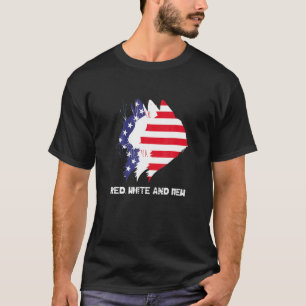4. Juli Patriotische Katze Rot Weiß Und Miauen 3 K T-Shirt
