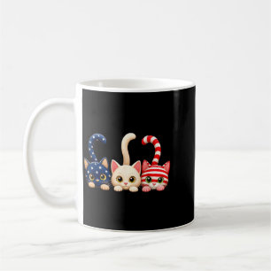 4. Juli Patriotische Katze USA Amerikanische Flagg Kaffeetasse