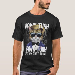 4. Juli Patriotische Katze USA Hawk Tuah Spuck dra T-Shirt