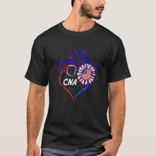 4. Juli Patriotische Krankenschwester Cna Amerikan T-Shirt