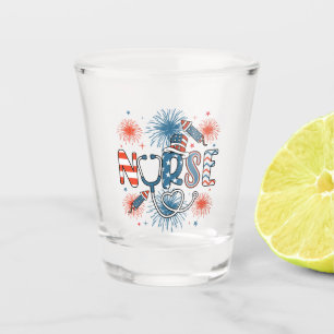 4. Juli Patriotische Krankenschwester Schnapsglas
