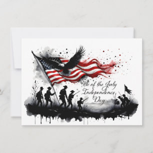 4. Juli Patriotische Kunst mit Flag & Soldaten