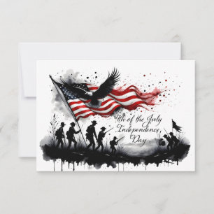 4. Juli Patriotische Kunst mit Flag & Soldaten