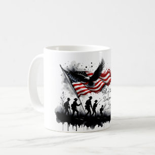 4. Juli Patriotische Kunst mit Flag & Soldaten Kaffeetasse