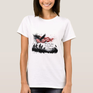 4. Juli Patriotische Kunst mit Flag & Soldaten T-Shirt