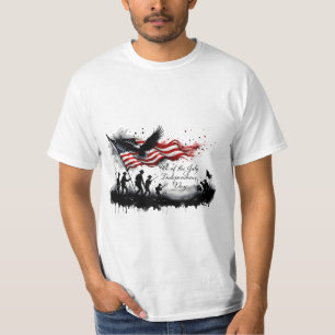 4. Juli Patriotische Kunst mit Flag & Soldaten T-Shirt