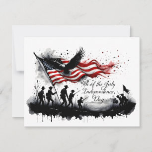 4. Juli-patriotische Kunst mit Flagge und Soldaten