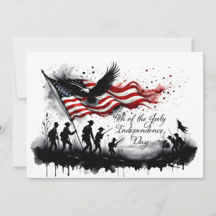 4. Juli-patriotische Kunst mit Flagge und Soldaten