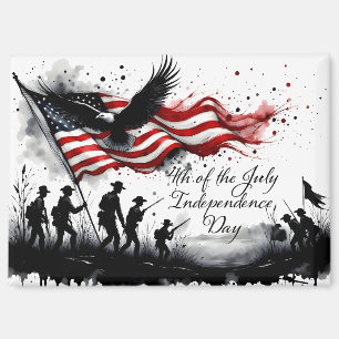 4. Juli-patriotische Kunst mit Flagge und Soldaten Magnet