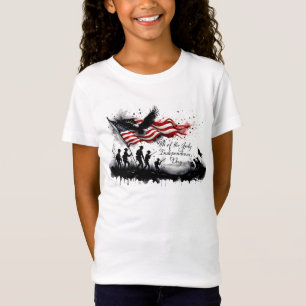 4. Juli-patriotische Kunst mit Flagge und Soldaten T-Shirt