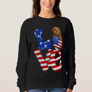 4. Juli Patriotische Liebe Goldendoodle Amerikanis Sweatshirt