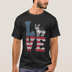 4. Juli Patriotische Liebe Sibirien Husky Dog Amer T-Shirt