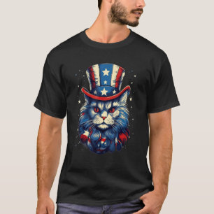 4. Juli Patriotische Norwegische Waldkatze T-Shirt