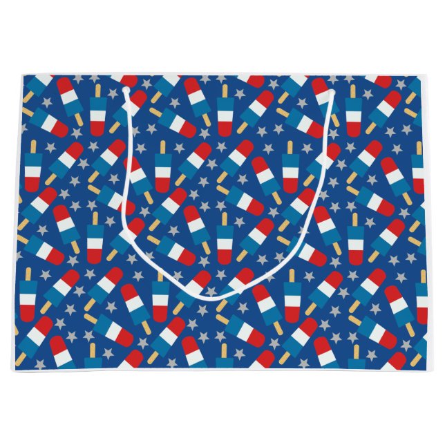 4. Juli Patriotische Popsikel Große Geschenktüte (Vorderseite)