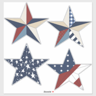 4. Juli Patriotische Sterne Aufkleber