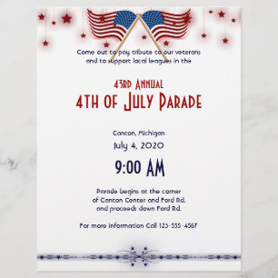 4. Juli Patriotische US-Flaggen und Sterne Flyer
