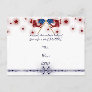 4. Juli Patriotische US-Flaggen und Sterne Postkarte