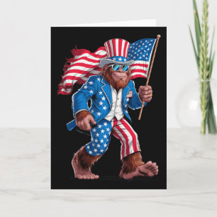 4. Juli Patriotischer Amerikanischer Bigfoot Sasqu Karte