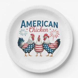 4. Juli Patriotischer Amerikanischer Hahn-62987 Pappteller