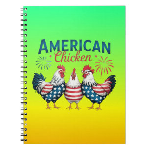 4. Juli Patriotischer Amerikanischer Hahn-62987 T- Notizblock