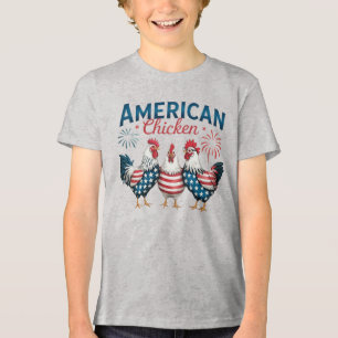 4. Juli Patriotischer Amerikanischer Hahn-62987 T- Tri-Blend Shirt