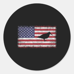 4. Juli Patriotischer amerikanischer Holzvogel Lov Runder Aufkleber