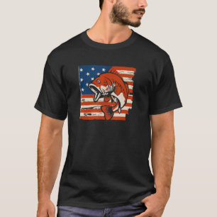 4. Juli Patriotischer Barsch-Angeln Amerikanische T-Shirt