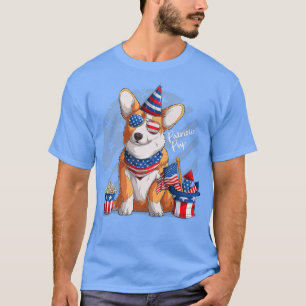 4. Juli, Patriotischer Corgi-Hund, Amerika T-Shirt