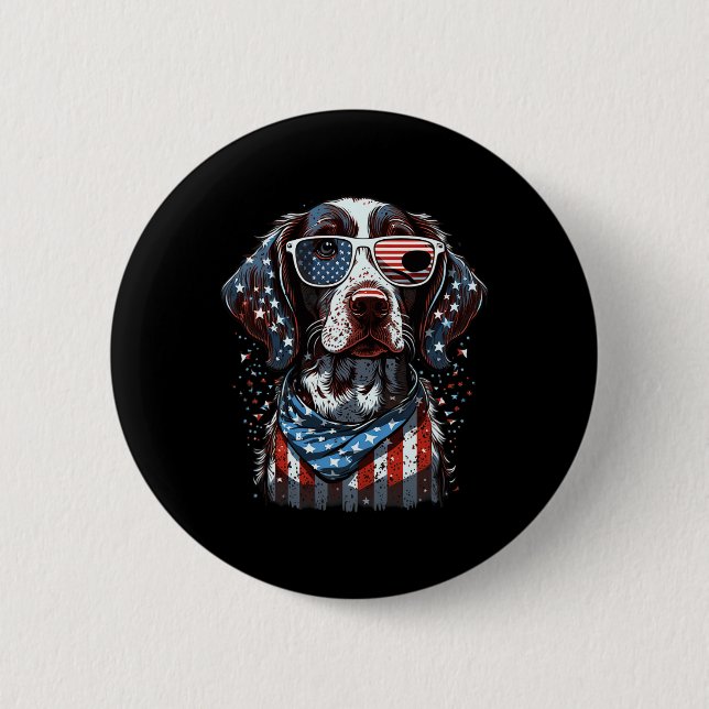 4. Juli Patriotischer deutscher Kurzzeiger D Button (Vorderseite)