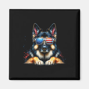 4. Juli Patriotischer deutscher Schäferhund Americ Magnet