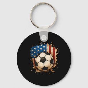 4. Juli Patriotischer Fußball Usa Amerikanischer F Schlüsselanhänger