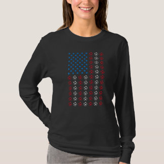 4. Juli Patriotischer Fußballspieler USA-Flagge Re T-Shirt