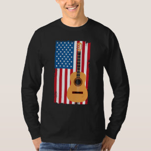 4. Juli patriotischer Gitarrist amerikanische Flag T-Shirt