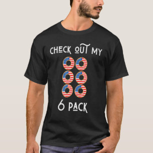 4. Juli Patriotischer Karo aus meiner 6-Pack Vater T-Shirt