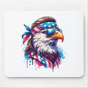 4. Juli Patriotischer Lustiger Adler 4. Juli USA-M Mousepad