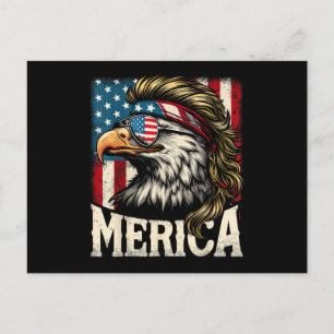 4. Juli Patriotischer Lustiger Adler 4. Juli USA M Postkarte