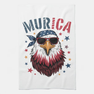 4. Juli Patriotischer Lustiger Adler USA Geschirrtuch