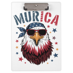 4. Juli Patriotischer Lustiger Adler USA Klemmbrett