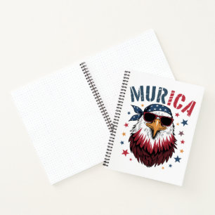 4. Juli Patriotischer Lustiger Adler USA Notizbuch