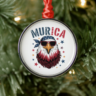 4. Juli Patriotischer Lustiger Adler USA Ornament Aus Metall