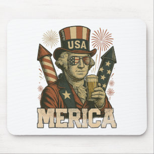 4. Juli Patriotischer Merica George Washington Jul Mousepad