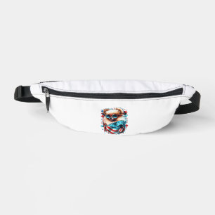 4. Juli Patriotischer Spitz Hund US-Flagge Bauchtasche