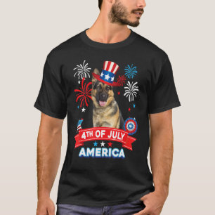 4. Juli Patriotischer Tag Deutscher Schäferhund Hu T-Shirt