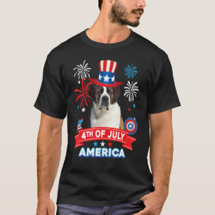 4. Juli Patriotischer Tag St Bernard Dog Independe T-Shirt